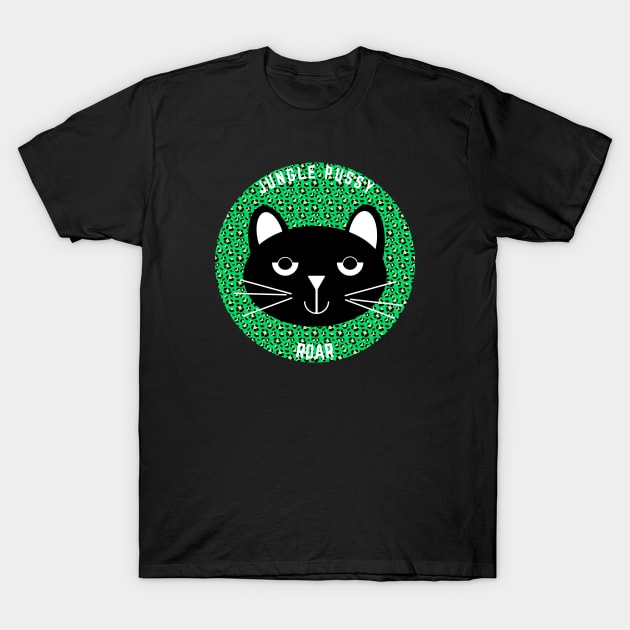 Black cat head T-Shirt by Nice Surprise